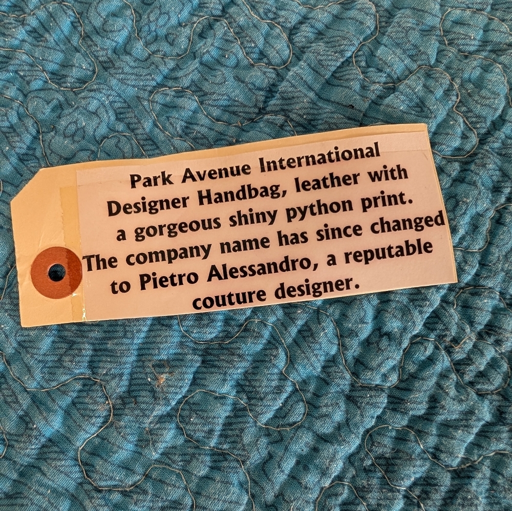 Y2k Blue Green Black Bag In Natural Python Snakes… - image 3